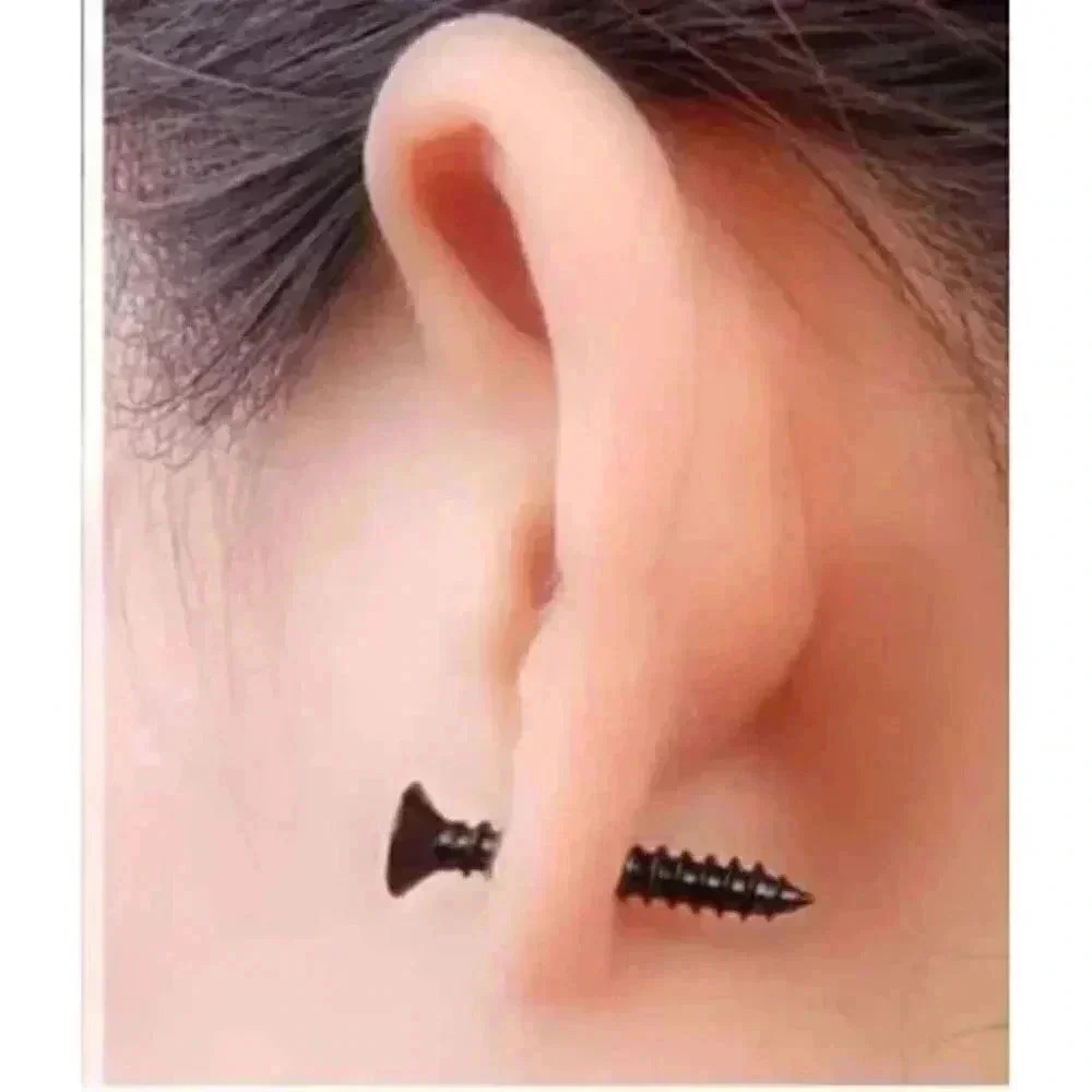 2 Pieces Screw driver hot steel earring